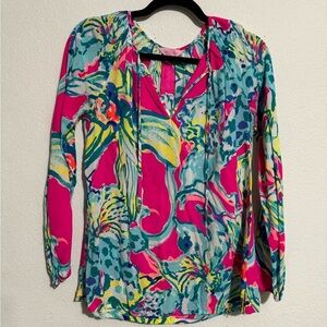 Lilly Pulitzer Willa Top - Magenta Hottie Xs